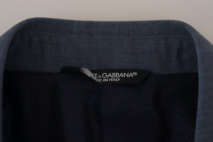 Dolce &amp; Gabbana – Blauer Slim Fit-Blazer aus Wollstretch