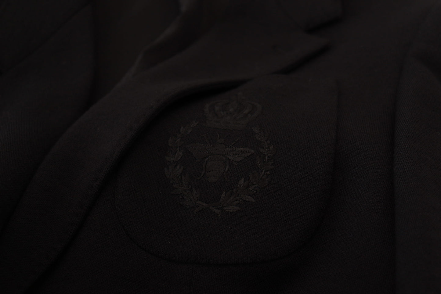 Dolce &amp; Gabbana – Schwarzer Blazer mit schmaler Passform aus Wolle mit Krone