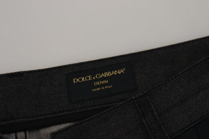 Dolce &amp; Gabbana – Schwarze Seidenhose mit Bandana-Print
