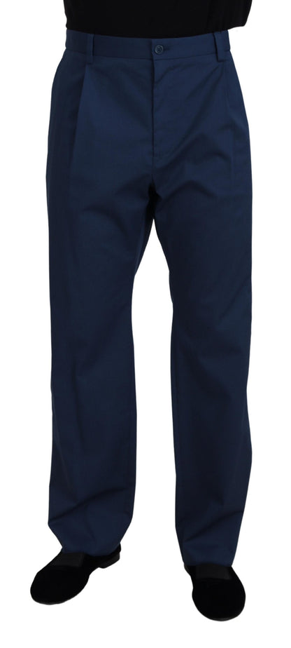 Dolce &amp; Gabbana – Blaue Straight-Fit-Hose aus Baumwolle