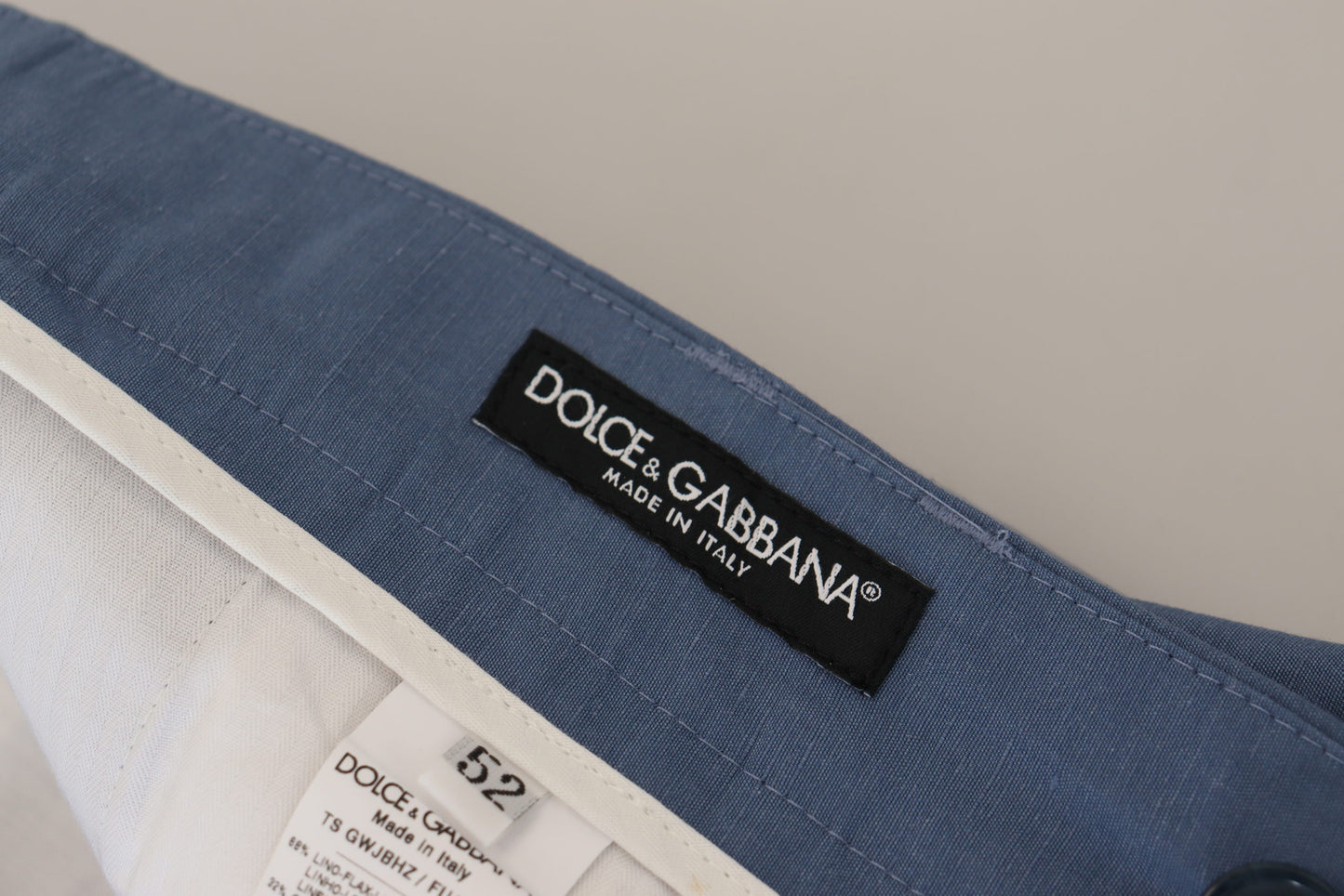 Dolce &amp; Gabbana – Blaue Chinohose aus Leinen