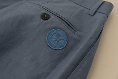 Dolce &amp; Gabbana – Blaue Chinohose aus Leinen