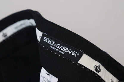 Dolce &amp; Gabbana – Schmale Anzughose aus schwarzer Wolle