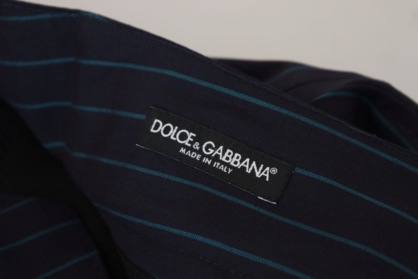 Dolce &amp; Gabbana Blau gestreifte Herren-Anzughose