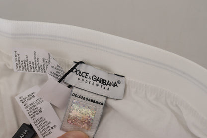 Dolce &amp; Gabbana – Boxershorts aus weißer Baumwollmischung in normaler Größe