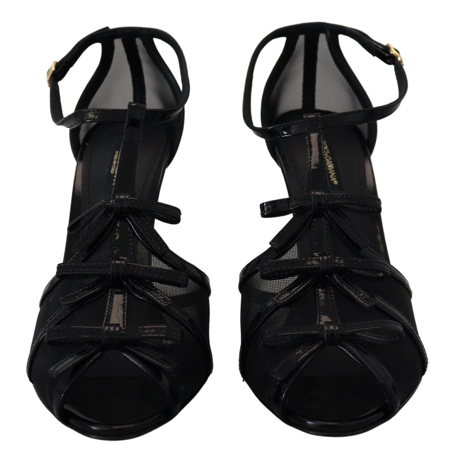 Dolce &amp; Gabbana Schwarze Stiletto High Heels Sandalen Schuhe