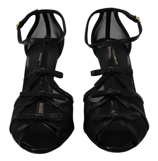 Dolce &amp; Gabbana Schwarze Stiletto High Heels Sandalen Schuhe
