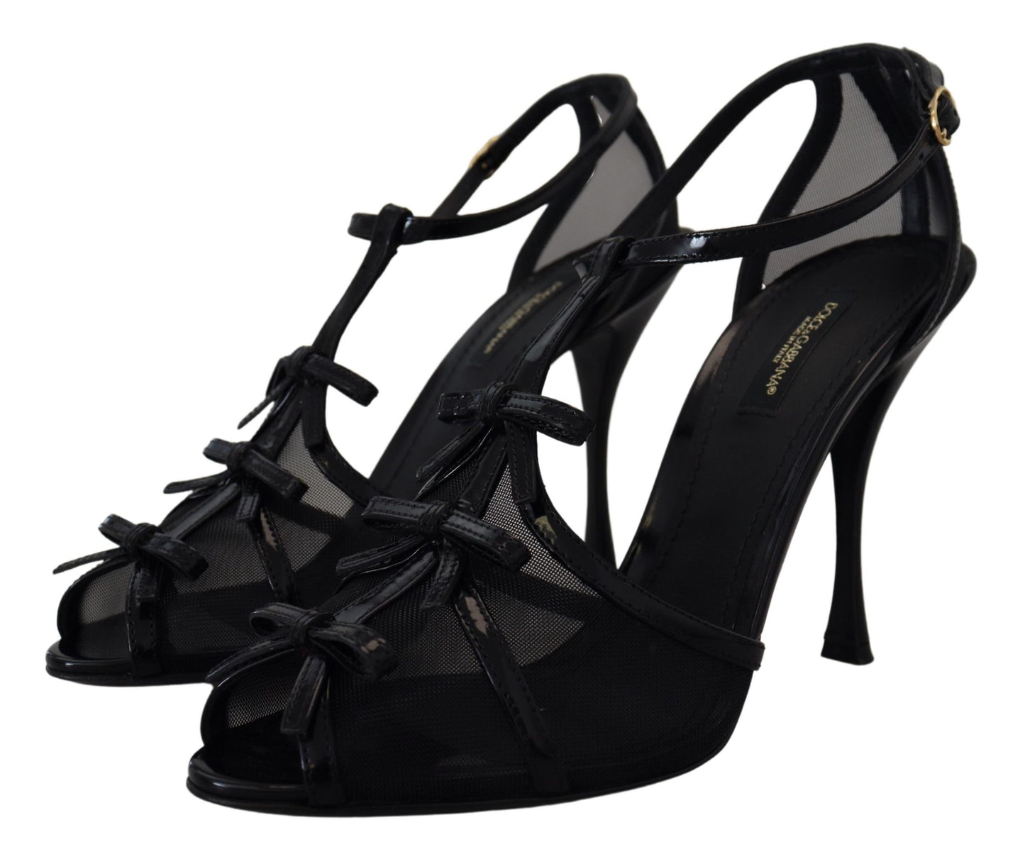 Dolce &amp; Gabbana Schwarze Stiletto High Heels Sandalen Schuhe