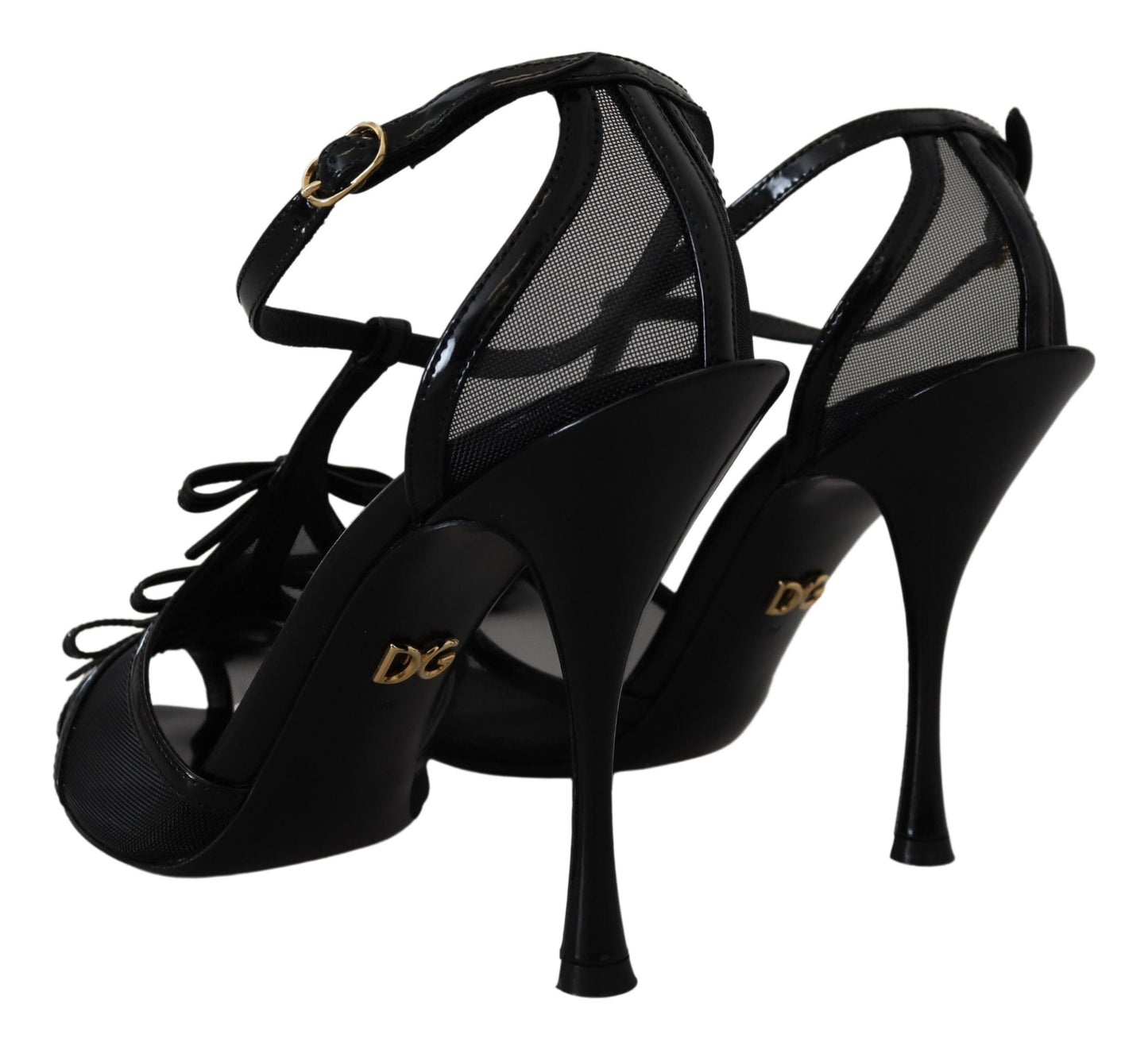 Dolce &amp; Gabbana Schwarze Stiletto High Heels Sandalen Schuhe