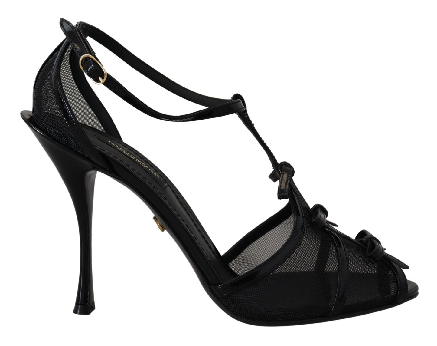 Dolce &amp; Gabbana Schwarze Stiletto High Heels Sandalen Schuhe