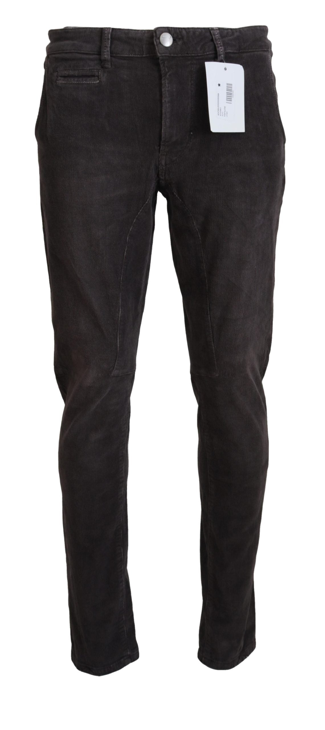 Acht Braune Baumwolle Straight Fit Herren Freizeithose