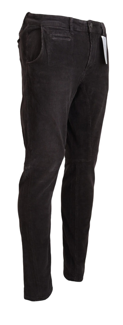 Acht Braune Baumwolle Straight Fit Herren Freizeithose