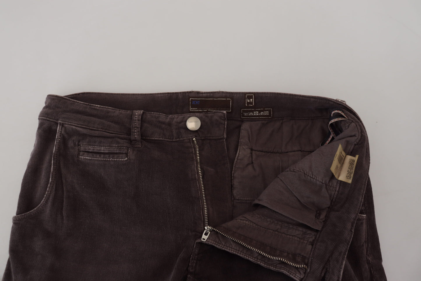 Acht Braune Baumwolle Straight Fit Herren Freizeithose