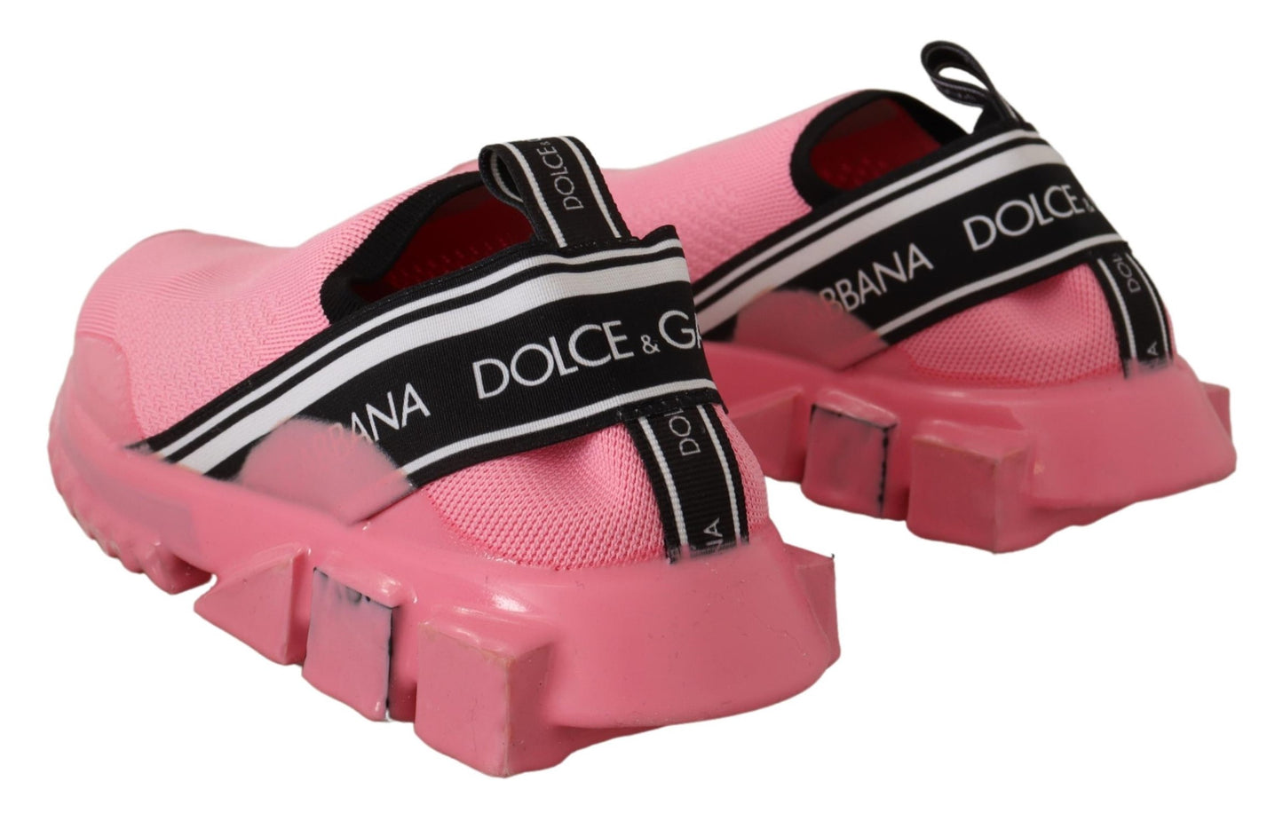 Dolce &amp; Gabbana – Rosafarbene, niedrige Slip-On-Sneaker in Sorrento-Optik