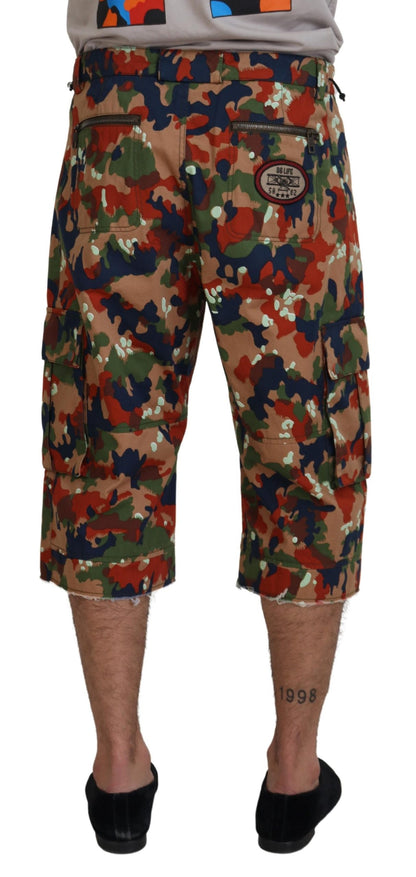 Dolce &amp; Gabbana Mehrfarbige Camouflage-Cargo-Shorts aus Baumwolle