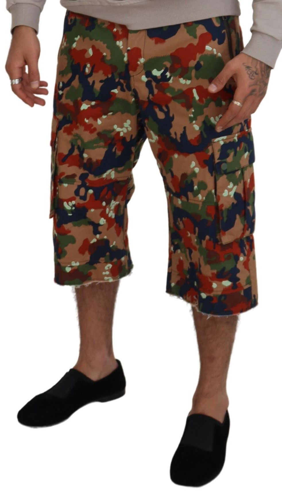 Dolce &amp; Gabbana Mehrfarbige Camouflage-Cargo-Shorts aus Baumwolle