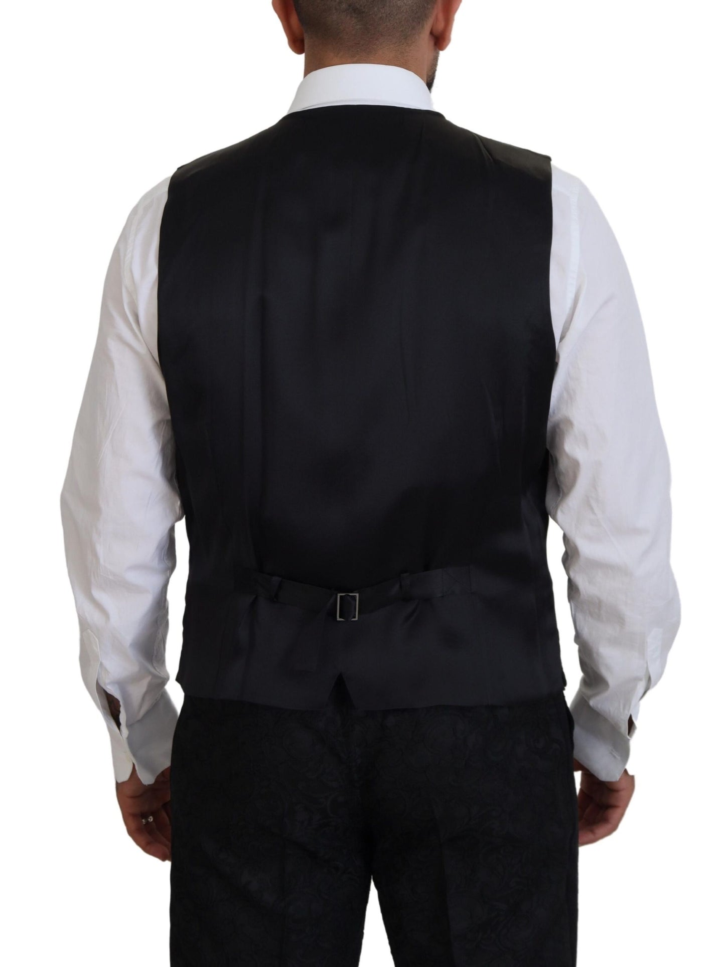 Dolce &amp; Gabbana – Schwarz-goldener Fantasy-Smokinganzug in schmaler Passform