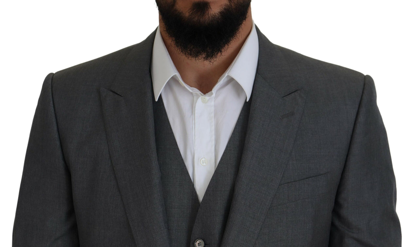 Dolce &amp; Gabbana Grauer MARTINI 3-teiliger Slim Fit Anzug