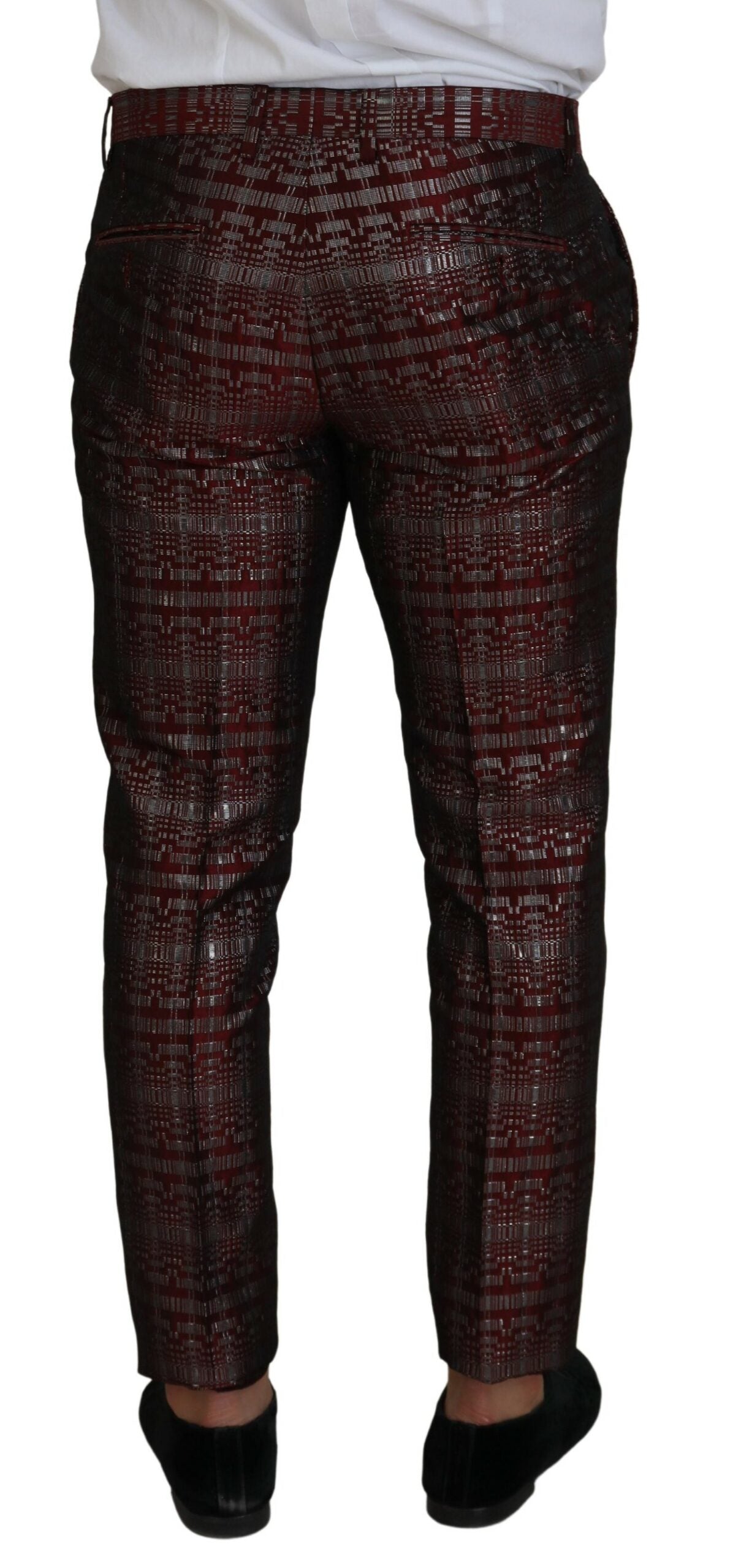 Dolce &amp; Gabbana Bordeaux Silber GOLD Slim Fit Anzug