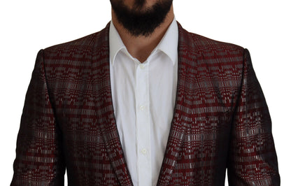 Dolce &amp; Gabbana Bordeaux Silber GOLD Slim Fit Anzug