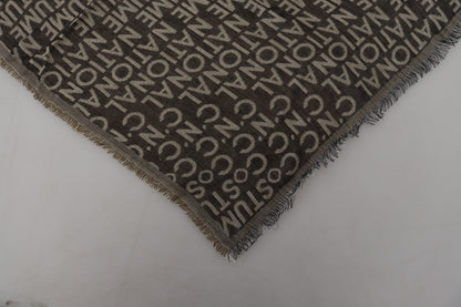 Costume National – Strickschal mit Logo in Grau