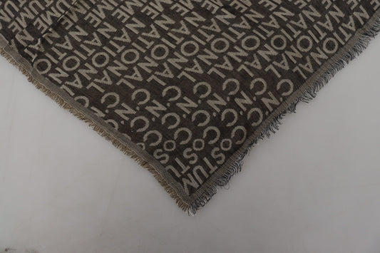 Costume National – Strickschal mit Logo in Grau