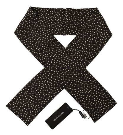 Dolce &amp; Gabbana Brauner gepunkteter Herrenschal, Halstuch, Schal