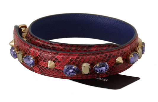 Dolce &amp; Gabbana – Schultergurt für Taschen aus exotischem Leder mit Kristallen in Rot