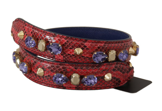 Dolce &amp; Gabbana – Schultergurt für Taschen aus exotischem Leder mit Kristallen in Rot