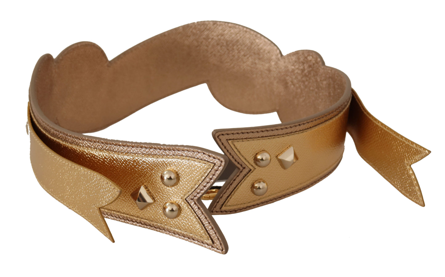 Dolce &amp; Gabbana Schulterriemen aus goldenem Leder mit LOVE-Patch