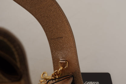 Dolce &amp; Gabbana Schulterriemen aus goldenem Leder mit LOVE-Patch