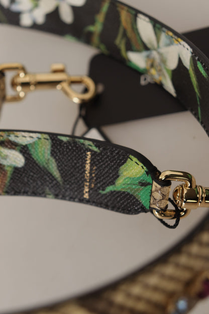 Dolce &amp; Gabbana Beigefarbener, wendbarer Schultergurt aus exotischem Leder mit Kristallen