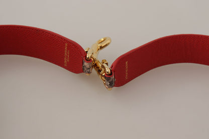 Dolce &amp; Gabbana Schultergurt aus braunem Pythonleder mit Kristallen