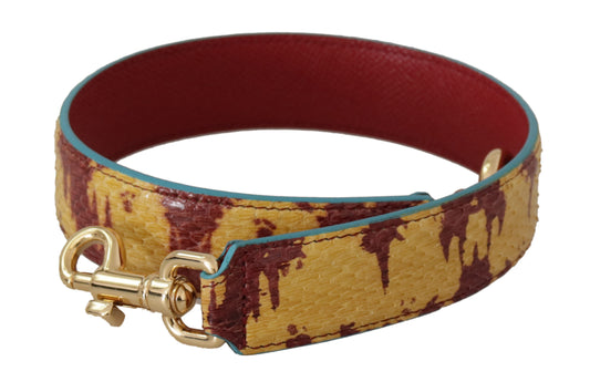 Dolce &amp; Gabbana – Schultergurt aus goldfarbenem Leder in Gelb-Rot