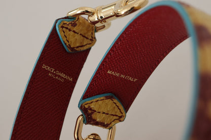 Dolce &amp; Gabbana – Schultergurt aus goldfarbenem Leder in Gelb-Rot