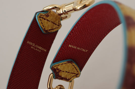Dolce &amp; Gabbana – Schultergurt aus goldfarbenem Leder in Gelb-Rot
