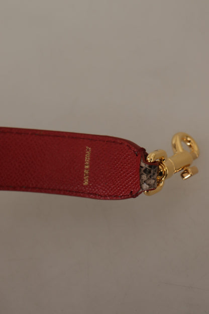 Dolce &amp; Gabbana – Schultergurt aus braunem Pythonleder mit Nieten