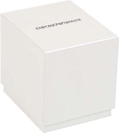 Emporio Armani – Elegante zweifarbige Armbanduhr mit Kristallpavé
