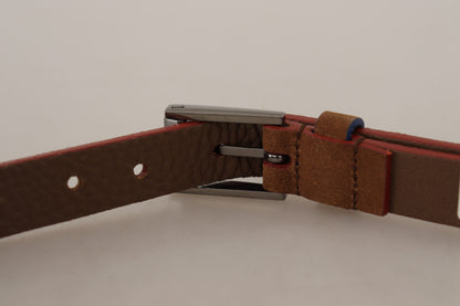 Dolce &amp; Gabbana – Brauner Gürtel mit Metallschnalle und Logogravur