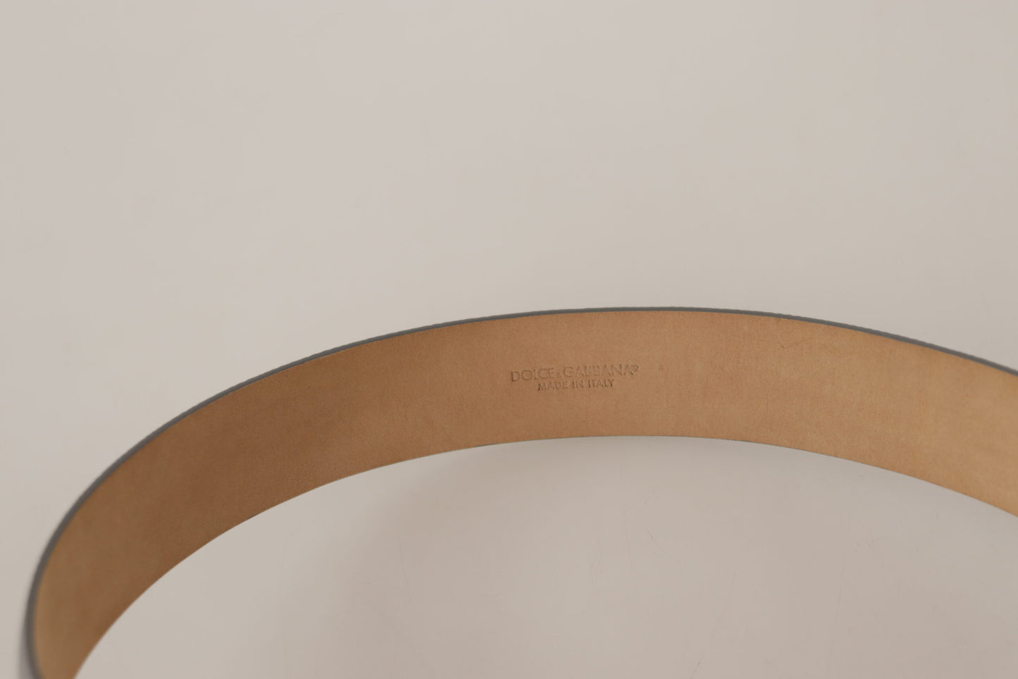 Dolce &amp; Gabbana Gürtel aus metallischem, silbernem Leder mit Metallschnalle