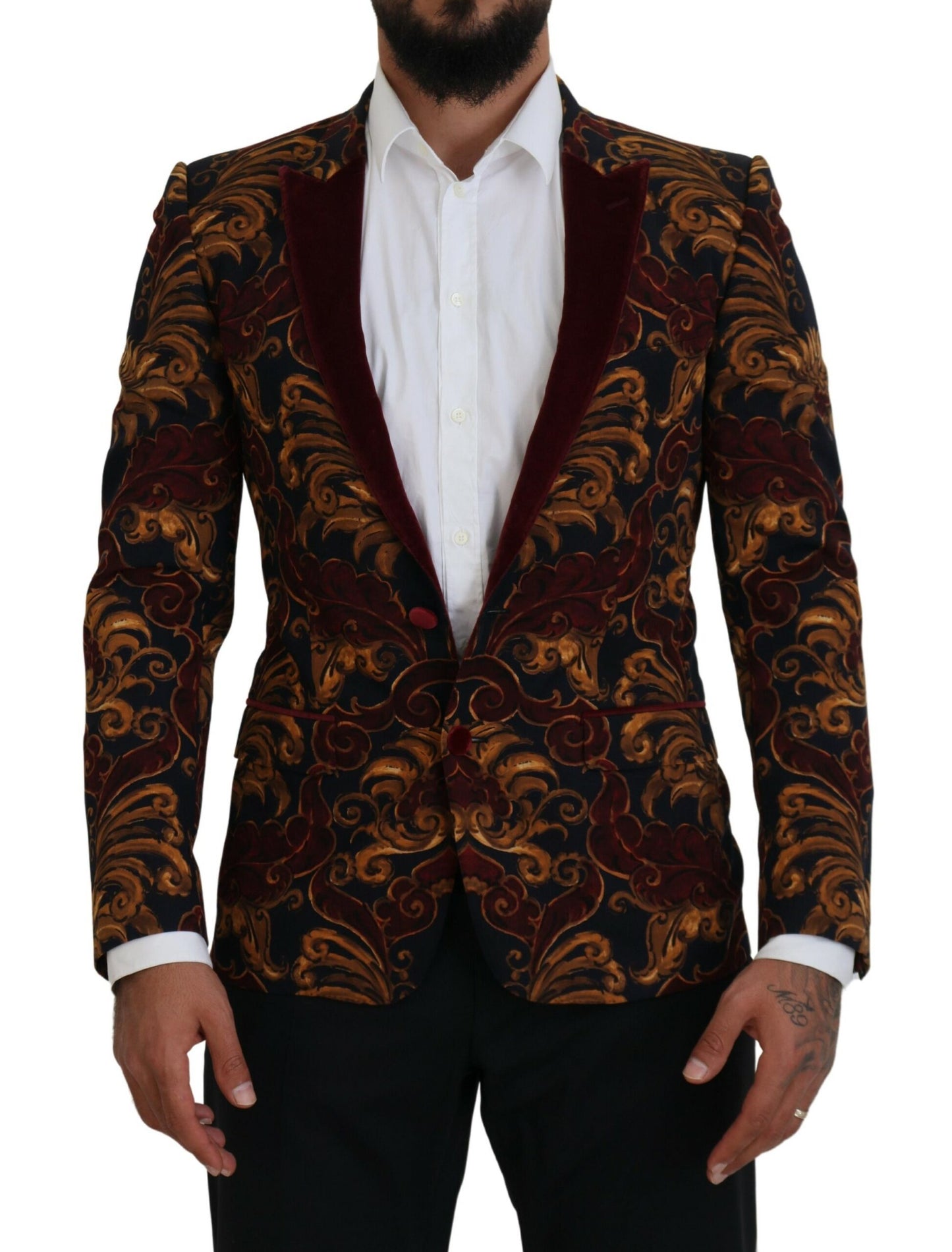 Dolce &amp; Gabbana – Einreihiger Martini-Blazer mit mehrfarbigem Blumenmuster