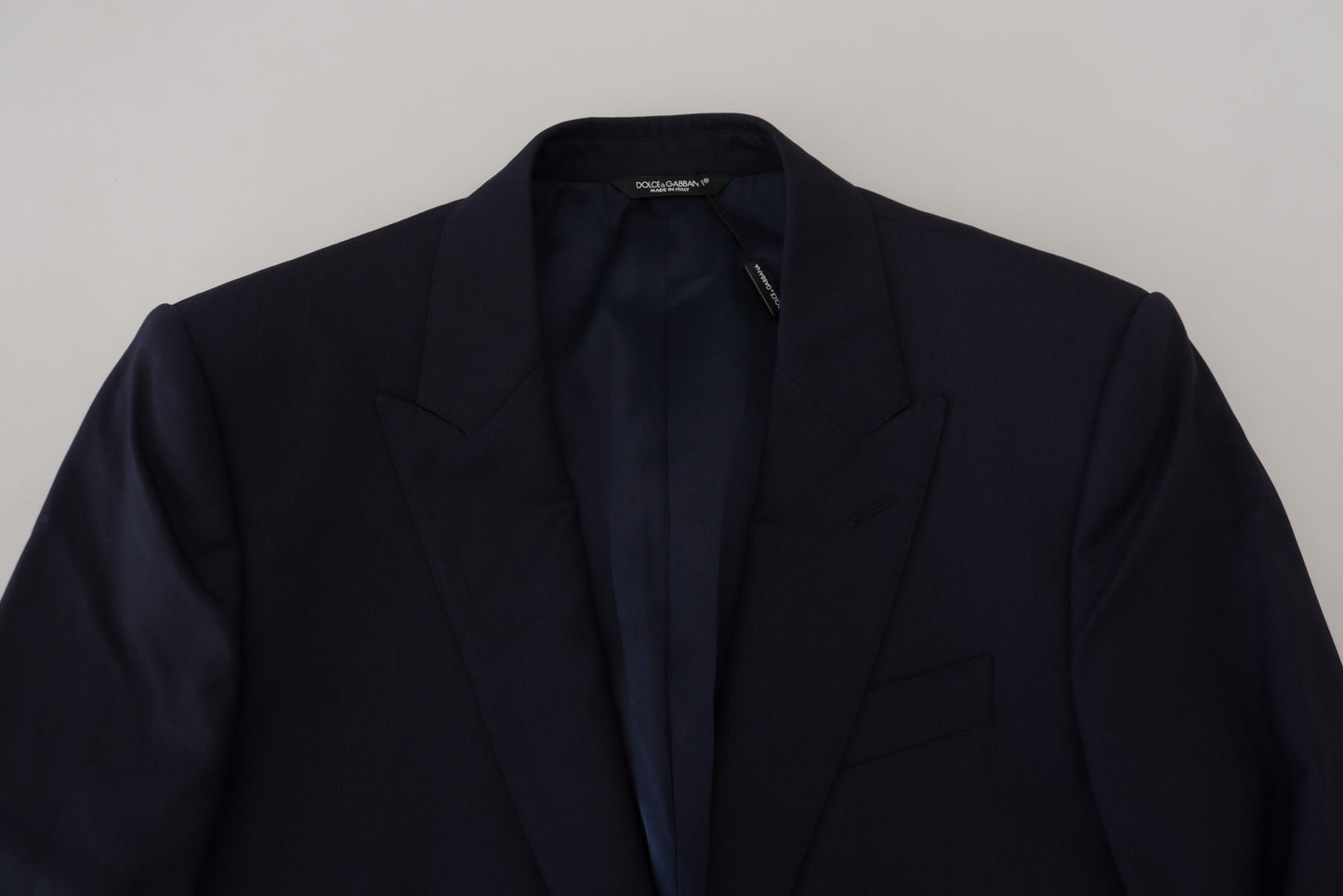 Dolce &amp; Gabbana – Blauer, schmal geschnittener Blazer aus Wolle
