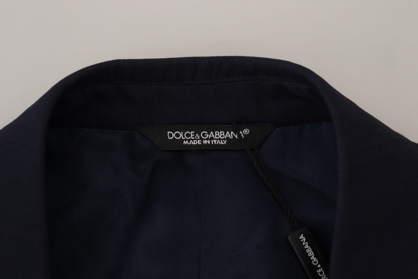 Dolce &amp; Gabbana – Blauer, schmal geschnittener Blazer aus Wolle