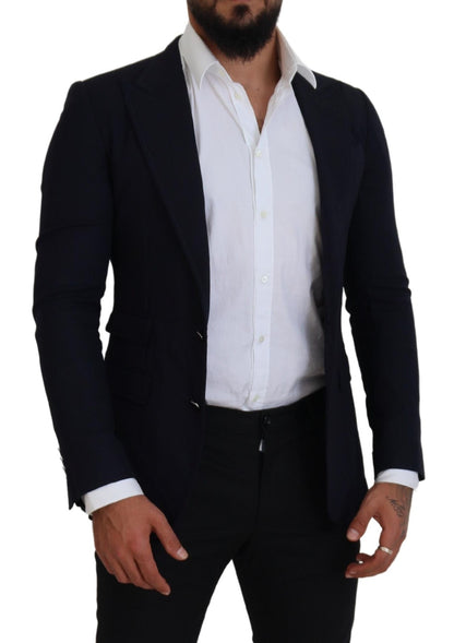 Dolce &amp; Gabbana – Blauer formeller Taormina-Blazer aus Wolle