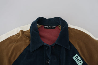 Dolce &amp; Gabbana Mehrfarbiger Pullover aus Baumwolle mit Kragen