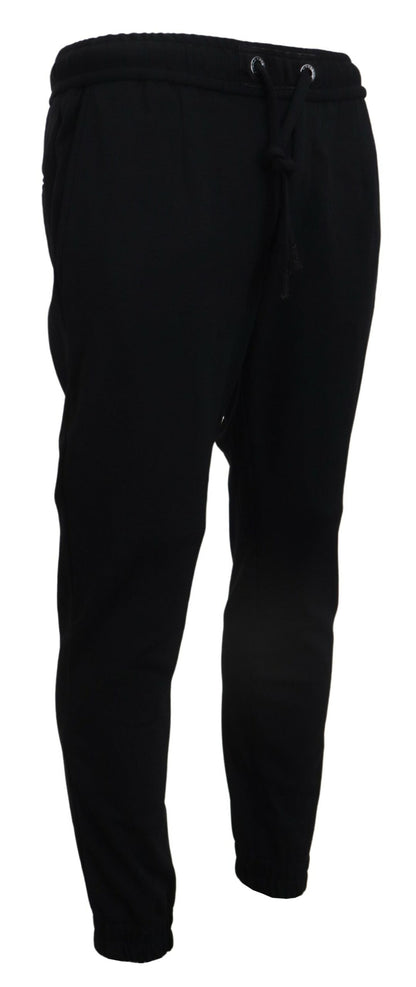 Dolce &amp; Gabbana Schwarze Herren Sport-Jogginghose aus Wolle