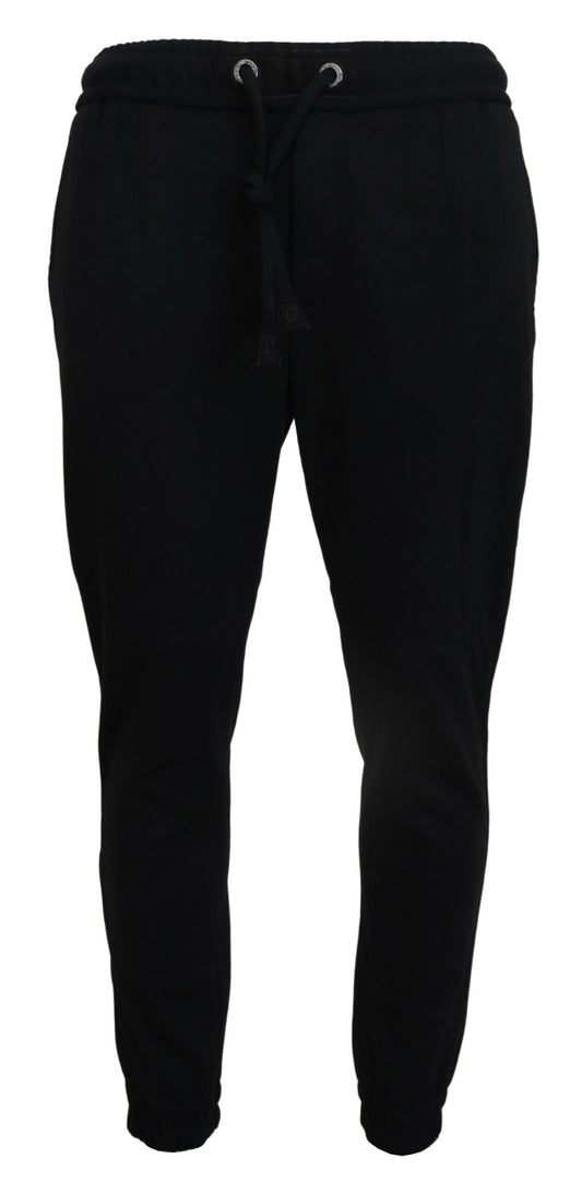 Dolce &amp; Gabbana Schwarze Herren Sport-Jogginghose aus Wolle