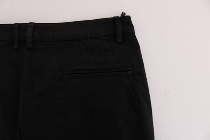 Costume National – Schwarze Slim Fit-Hose aus Baumwollstretch
