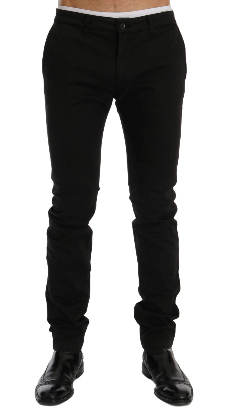 GF Ferre – Schwarze Chinohose aus Baumwollstretch