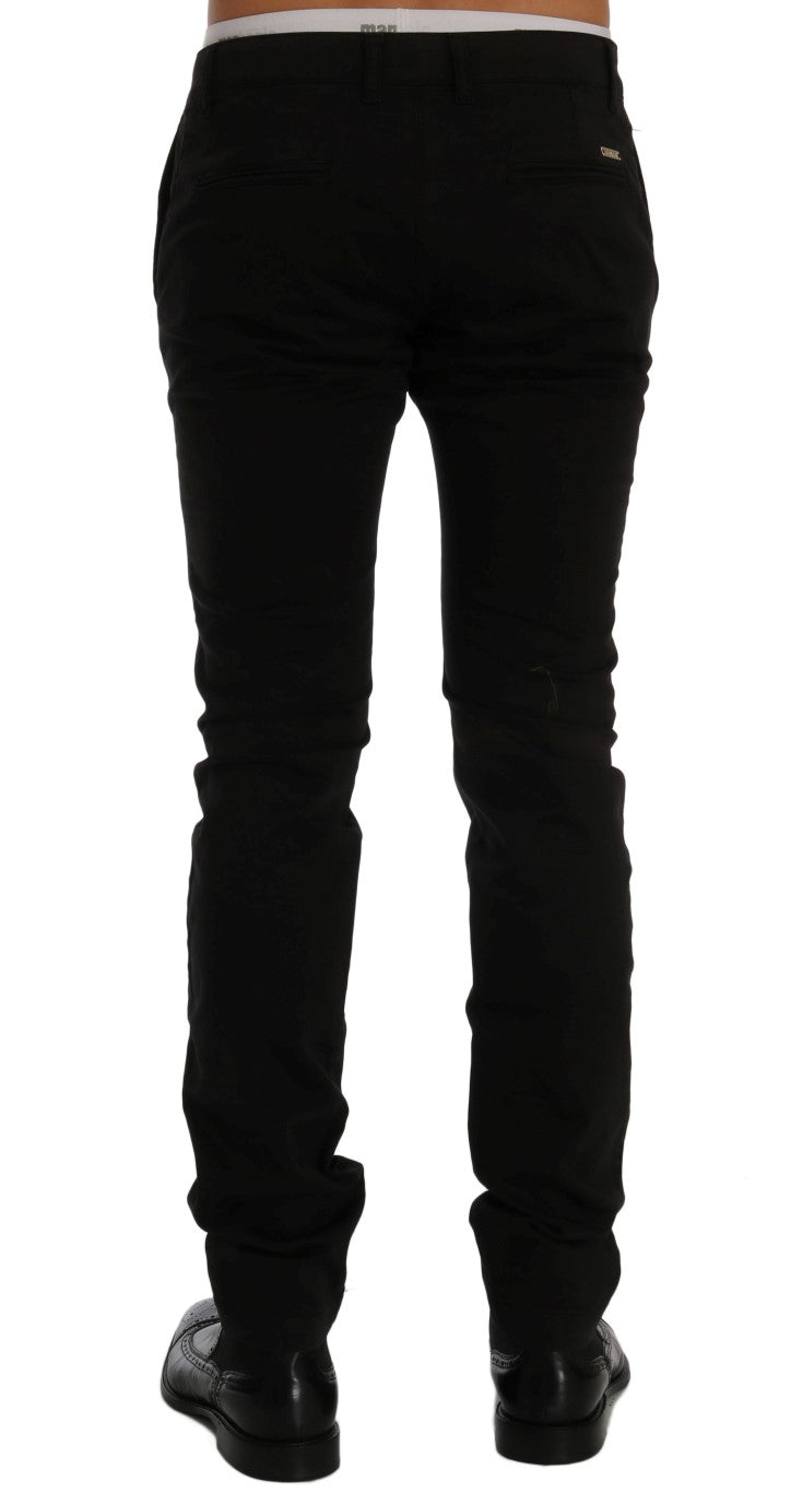 GF Ferre – Schwarze Chinohose aus Baumwollstretch